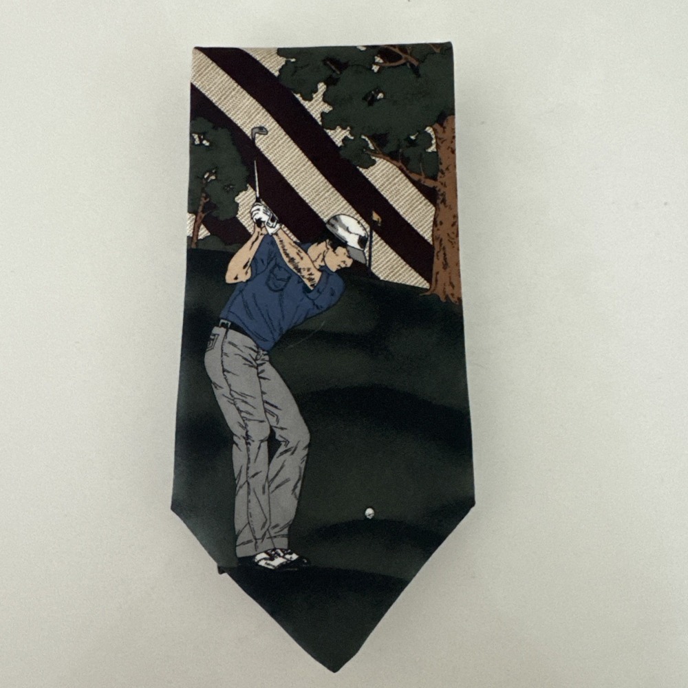 Pebble Beach Golf Necktie 100% Silk Made In USA